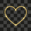 © hamza - Golden shimmering particles form a sparkling heart shape graphic element ideal for overlay design