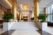 © TOTO - Elegant VIP Entryway with Grand Marble Staircase and Golden Accents in Luxury Hotel Lobby
