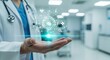 © afrizan - Medical professional displaying healthcare digital interface with brain symbol