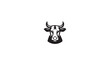 © ALI - Modern Black Cow Head Silhouette - Minimalist Bull Face Icon for Dairy Farm and Meat Branding