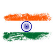 © Muria - Grunge India Flag Brush Stroke Illustration with Ashoka Chakra Isolated