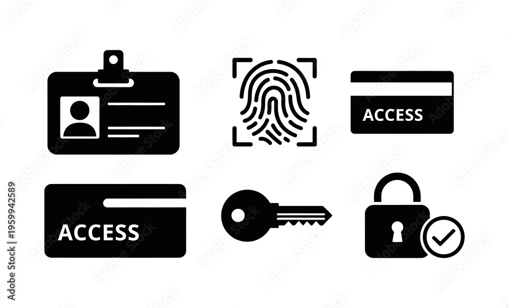 Stock-Vektorgrafik „Comprehensive Set of Access Control and Identity ...
