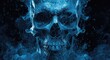 © TheWaterMeloonProjec - blue skull design blending realism and stylization