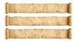 © pngking - Horizontal banners collection featuring aged parchment scroll with soft shadow on white background