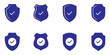 © Hike Studio 5 - Security shield with checkmark icon set. Protection and safe symbol for app, website or design element. Security shield protection icon with tick symbol vector.