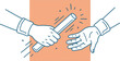 © Mr. Akash - Hand-Drawn Line Art Relay Baton Pass