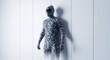 © Hungarian - Figure wearing digital camouflage suit fades into light background with motion effect