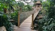 © baiduri - Wooden Suspension Bridge in Zoo Rainforest Exhibit