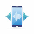 © Sekti - Smartphone Audio Waveform Illustration for Sound Analysis.