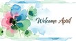 © Rina - Watercolor spring floral welcome april greeting card with pastel colors