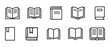 © Safali - Set of Open and Closed Book Line Art Icons for Education, Reading, and Digital Learning.