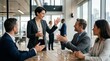 © Tech Biz Studio - Professional business meeting with diverse team in office