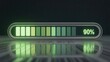© Habibur614 - Modern green battery meter showing 90 percent charge