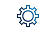 © Topi - Blue cogwheel outline icon on white background for mechanical process technology