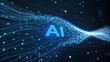 © StocksJust4You - “AI” text with flowing data streams on dark black background, representing agentic AI, business automation workflows, digital transformation innovation concept