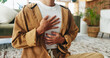 © peopleimages.com - Mindfulness, home or hands with breathing routine, relaxation or body awareness practice for wellness. Meditate, inner peace or person on floor for breathwork exercise, mental health or stress relief