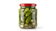 © Pavel - Glass jar with homemade pickled cucumbers, garlic, dill and spices isolated on white. Fermented vegetable food, traditional preservation and healthy probiotic snack concept.
