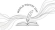 © musaannarabbi007 - World poetry day logo with quill and book