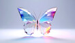 © Embun - Low poly butterfly with iridescent wings in polygonal style on soft studio backdrop