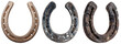 © Feroz Qazi - A photograph of three rustic, antique horseshoes in different conditions.