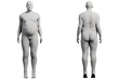 © Mihai Zaharia - 3D Fat Man standing 2-View Matte Black White