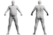 © Mihai Zaharia - 3D Fat Man standing 2-View Matte Black White