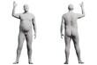 © Mihai Zaharia - 3D Fat Man standing 2-View Matte Black White