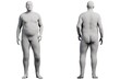 © Mihai Zaharia - 3D Fat Man standing 2-View Matte Black White