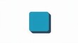 © Hazim - Blue 3D Rounded Square Icon with Drop Shadow on White Background, Minimalist Geometric Button Design, Modern Graphic Element for App Interface, Clean Vector Illustration for Web Design.
