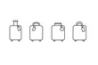 © Passatic - Collection of four different luggage icons with tags, isolated on white background