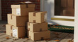 © Image-Love - Delivery at Doorstep: A stack of packages, neatly arranged on a doorstep, hinting at the convenience and anticipation of home delivery.