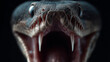 © Bonsales - Snake opening mouth showing sharp fangs and powerful teeth in a striking, aggressive attack posture