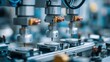 © Harry - A close-up view of industrial robotic arms in a modern manufacturing facility with precision engineering equipment