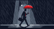 © Bablas - Man with umbrella walks in the rain