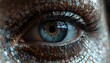 © Tharusha - Hyper-realistic cinematic macro shot of a human eye constructed from thousands of tiny polished marble cubes and gemstones