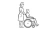 © kasiman - Nurse helping disabled patient in wheelchair.