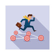 © Jakir vai stock - Businessman sprinting past multiple targets with a briefcase in hand