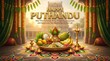 © AUM - Happy puthandu festival celebration with traditional tamil new year fruit and decorations