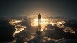 © Ira - Silhouette of man overlooking illuminated world map at night