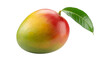 © anvr - Mango with leaf on dark background fruit green isolated on a transparent background
