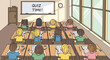 © loxia stock image - Students taking a classroom quiz.