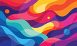 © VICI - Abstract Bright Gradient Free Wave Background Colorful Flat Vector.