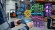 © shahzaib - Holographic reverse logistics and returns management dashboard showing returns processing, refurbished products and restocking indicators for returns optimization and sustainability recovery metrics
