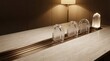 © Giggles - Crystal checkpoint gates on executive boardroom table with wide copy space for business planning governance workflow and milestone strategy background