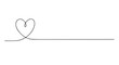 © Mithu - A single continuous black line forming a heart shape, a minimalist love symbol