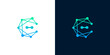 © anello - Dynamic letter E logo, featuring a vibrant blue and green gradient network of interconnected nodes, symbolizing digital innovation, technology, and advanced communication for modern business