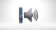 © Kisanak - Volume control icon with slider and speaker symbol for audio adjustment.