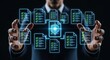 © MSTNASRIN - Business technology concept showing digital document verification with checklist approvals and automated enterprise workflow system interface