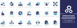 © SokretiRani - Containing including supply chain,management, optimization, task, maintenance, risk, production and more. Solid vector icon collection.