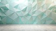 © Vibrant Visions Pixe - Abstract Mint Green Geometric Wall and Light Wood Floor Interior Design